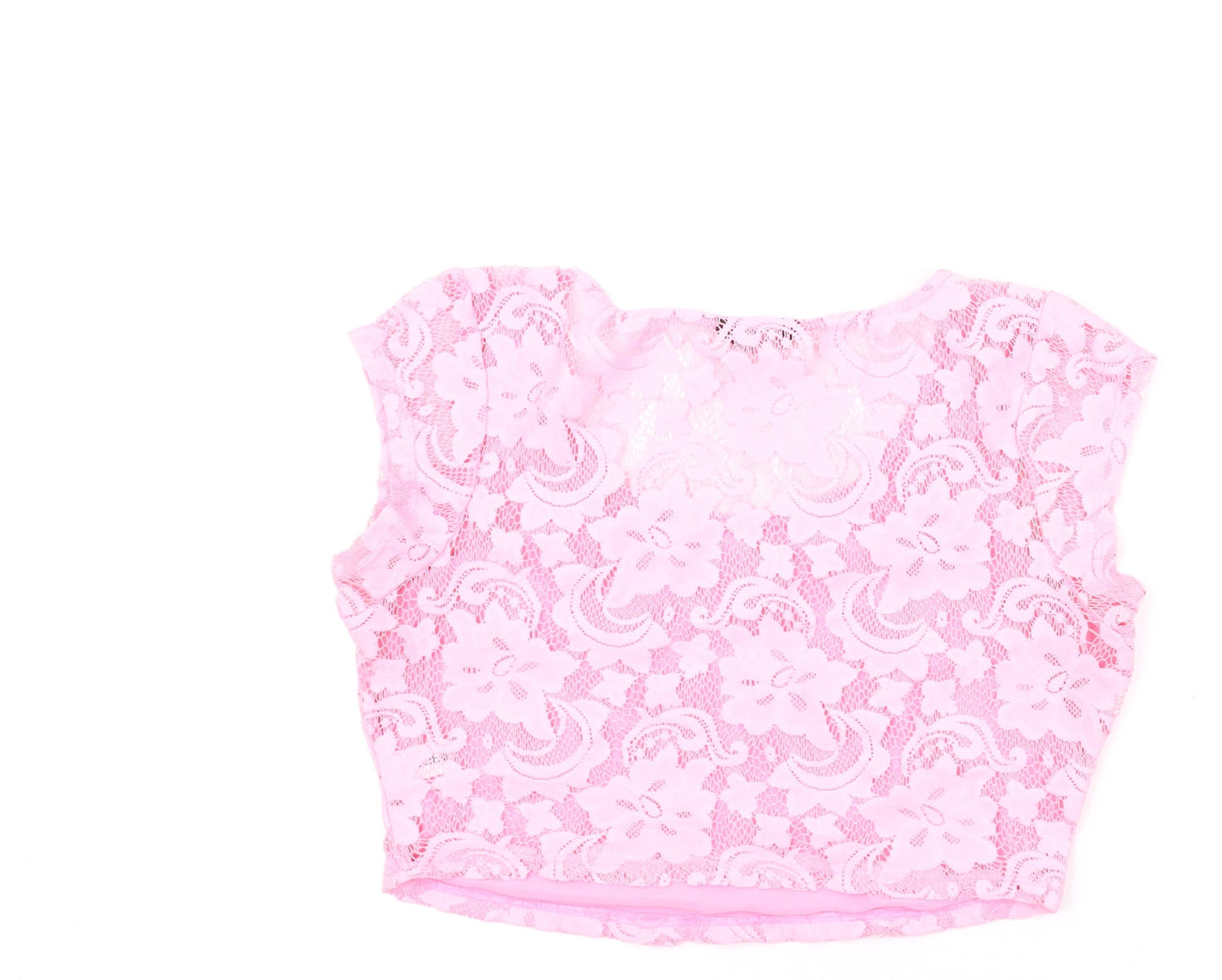 Womens UK Size 14 Select Pink Cropped T-Shirt