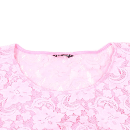 Womens UK Size 14 Select Pink Cropped T-Shirt