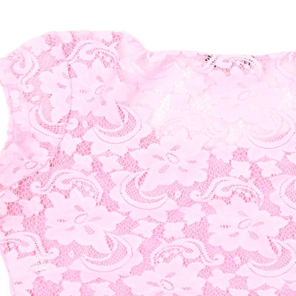 Womens UK Size 14 Select Pink Cropped T-Shirt