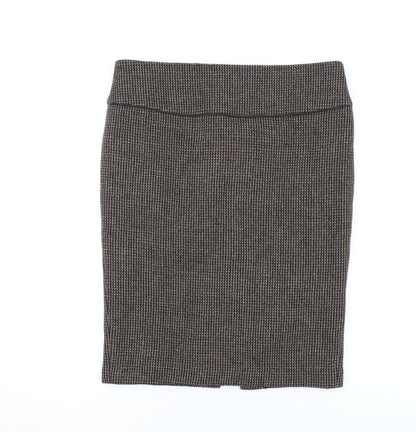 Zara Womens Brown Polyester Straight & Pencil Skirt Size XL Zip