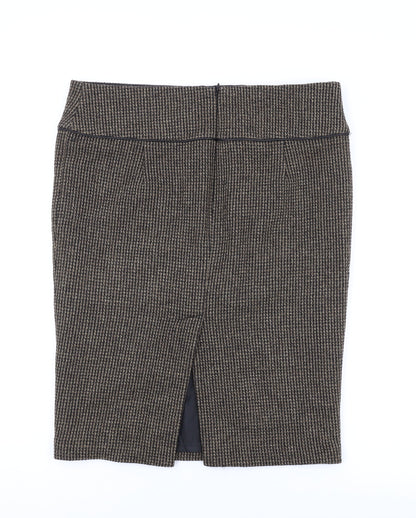 Zara Womens Brown Polyester Straight & Pencil Skirt Size XL Zip