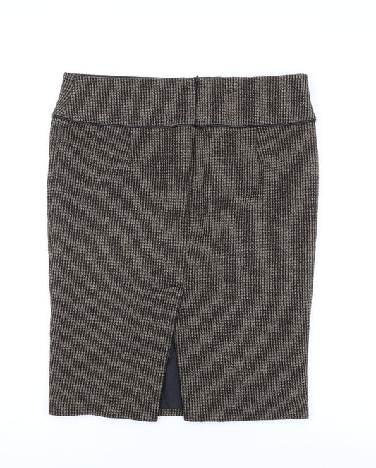 Zara Womens Brown Polyester Straight & Pencil Skirt Size XL Zip