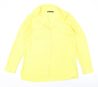 Womens UK Size 12 Marks and Spencer Yellow Basic Button-Up