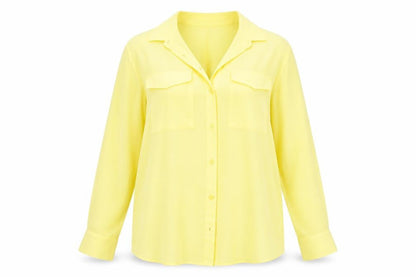 Womens UK Size 12 Marks and Spencer Yellow Basic Button-Up