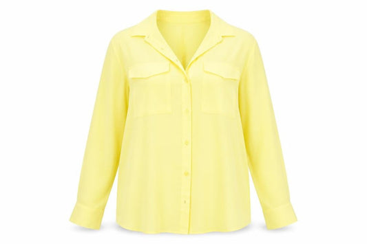Womens UK Size 12 Marks and Spencer Yellow Basic Button-Up
