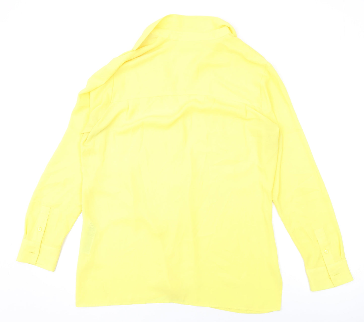 Womens UK Size 12 Marks and Spencer Yellow Basic Button-Up