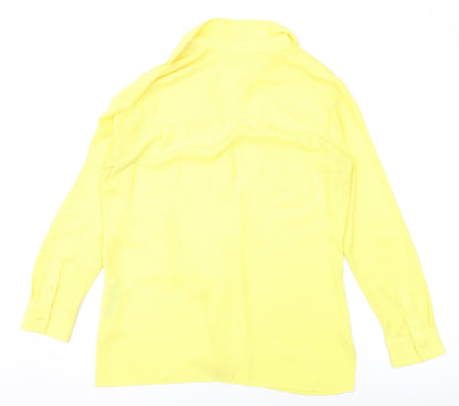 Womens UK Size 12 Marks and Spencer Yellow Basic Button-Up