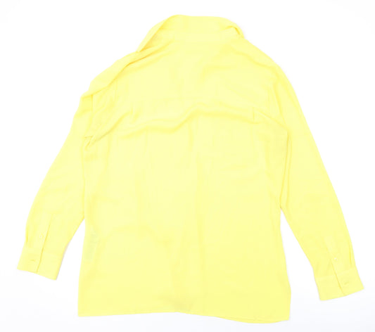 Womens UK Size 12 Marks and Spencer Yellow Basic Button-Up