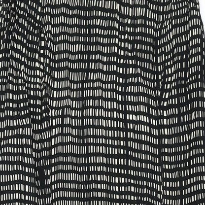 Marks and Spencer Womens Black Geometric Polyester Tank Dress Size 2 Round Neck Zip