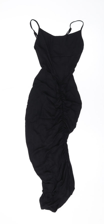 ASOS Womens Black Viscose Bodycon Size 10 Scoop Neck Pullover
