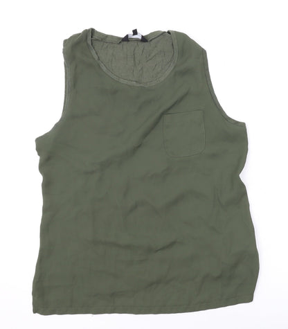 Womens UK Size 14 New Look Green Basic T-Shirt