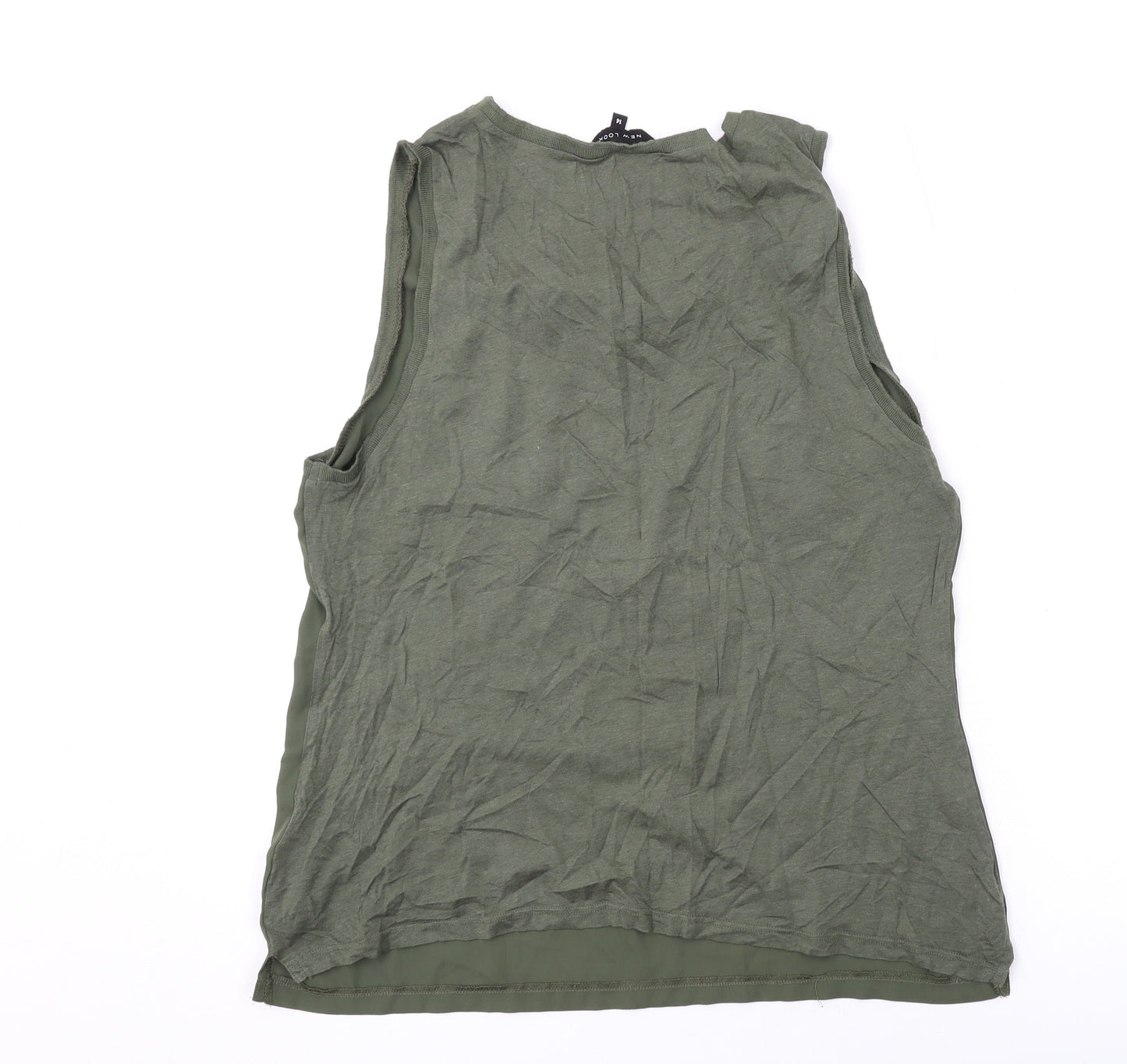 Womens UK Size 14 New Look Green Basic T-Shirt