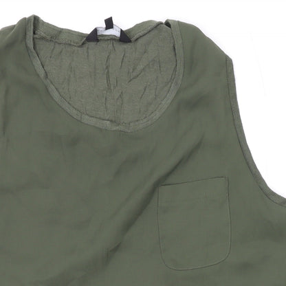 Womens UK Size 14 New Look Green Basic T-Shirt