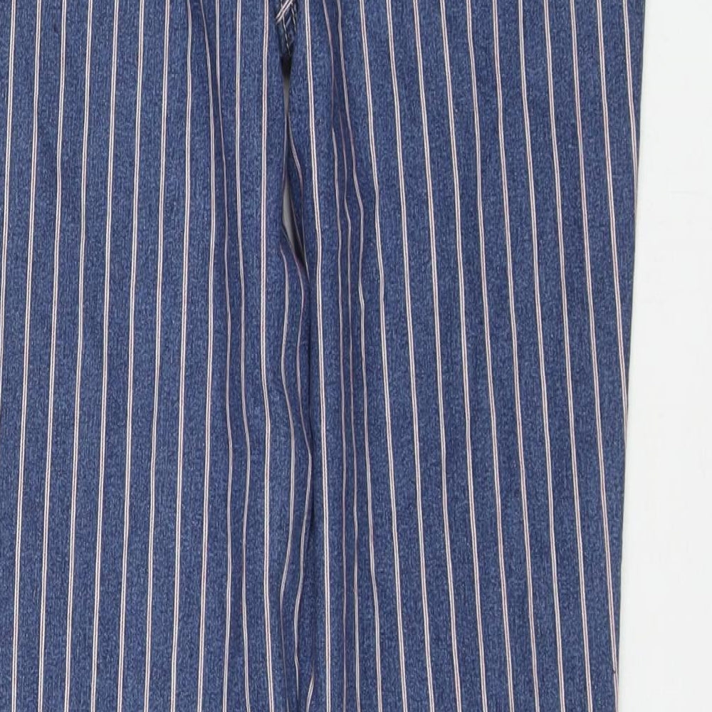 TU Womens Blue Striped Cotton Skinny Jeans Size 8 L28 in Regular Zip
