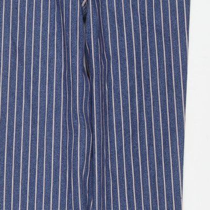 TU Womens Blue Striped Cotton Skinny Jeans Size 8 L28 in Regular Zip