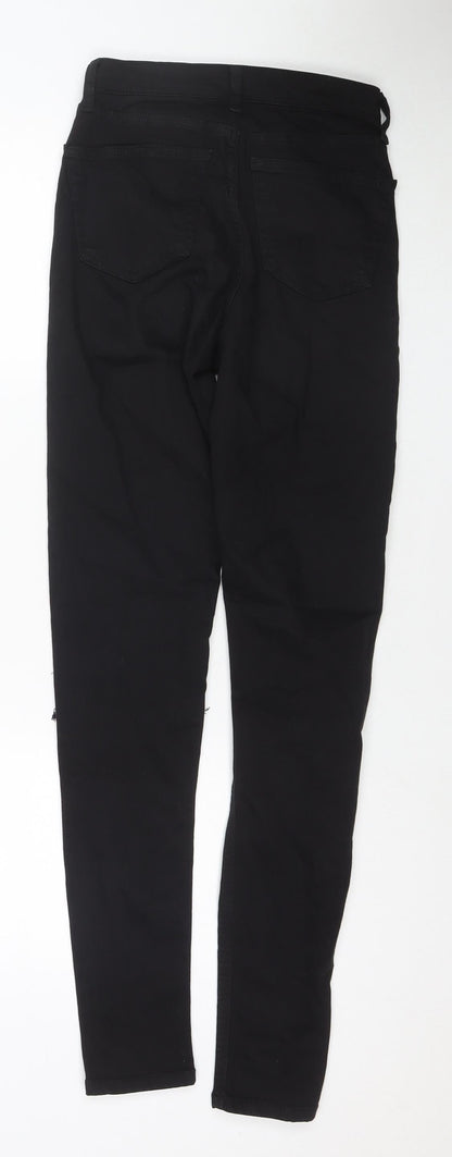 Topshop Womens Black Cotton Skinny Jeans Size 26 L36 in Regular Zip