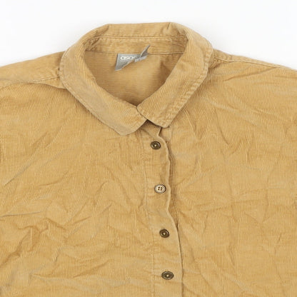 Womens UK Size 10 ASOS Beige Cropped Button-Up