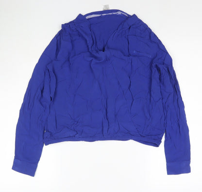 Womens UK Size 10 La Redoute Blue Basic Blouse