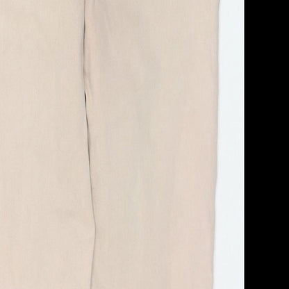 Matalan Womens Beige Cotton Skinny Jeans Size 10 L26 in Regular Zip