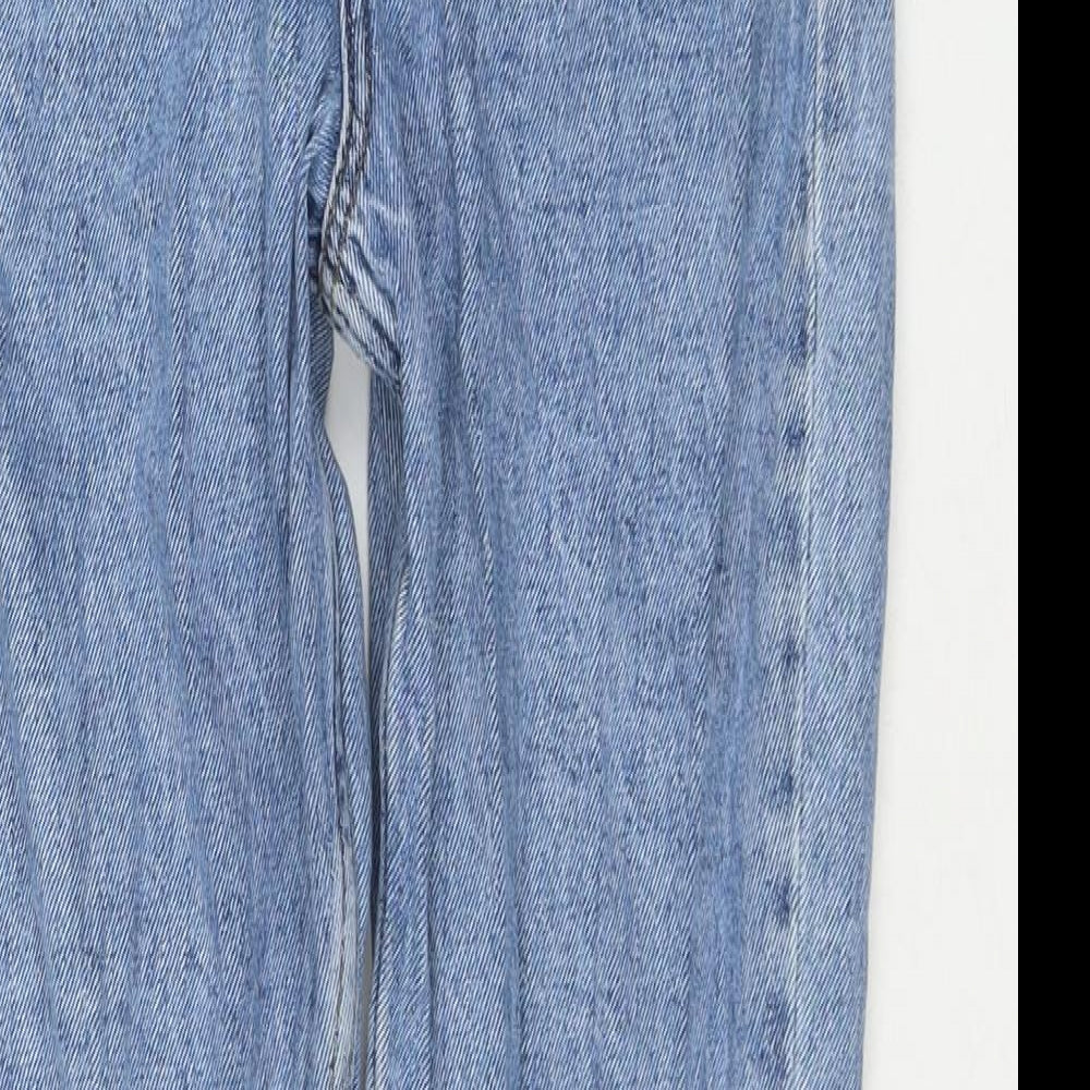 Denim & Co. Womens Blue Cotton Mom Jeans Size 8 L28 in Regular Zip