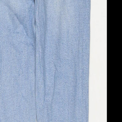 New Look Girls Blue Cotton Straight Jeans Size 12 Years L27 in Regular Zip