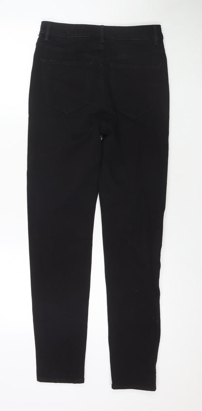 Marks and Spencer Womens Black Cotton Skinny Jeans Size 8 L28 in Regular Zip