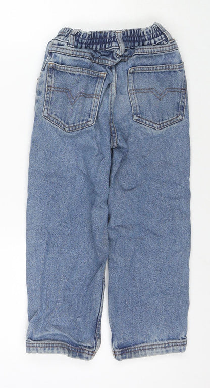 Quality Gurantee Girls Blue Cotton Straight Jeans Size 5-6 Years Regular Zip