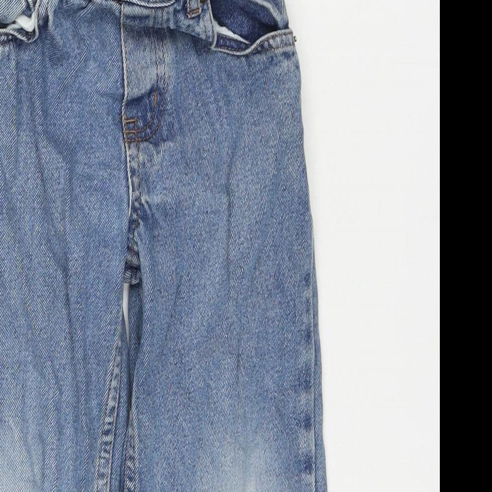 Quality Gurantee Girls Blue Cotton Straight Jeans Size 5-6 Years Regular Zip