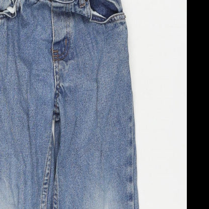 Quality Gurantee Girls Blue Cotton Straight Jeans Size 5-6 Years Regular Zip