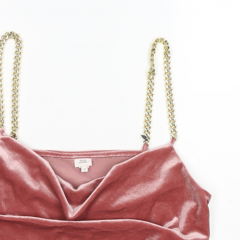 Womens UK Size 12 River Island Pink Camisole Tank