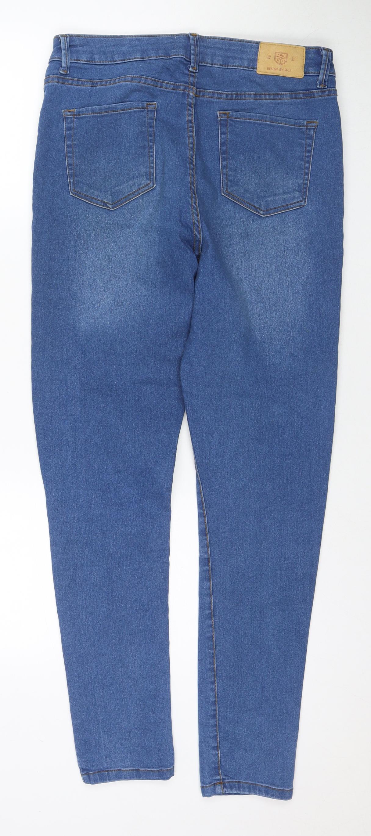 Womens UK Size 14 M-17 Regular Fit Skinny Blue Jeans