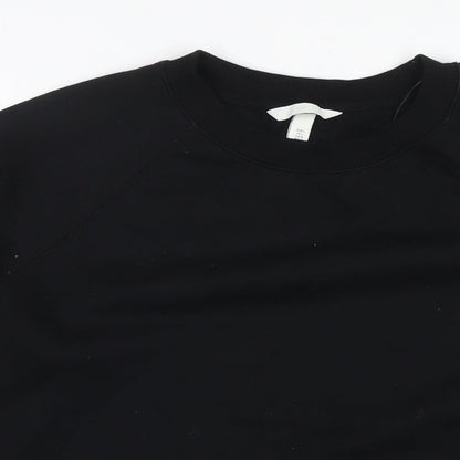 H&M Womens Black Cotton Pullover Sweatshirt Size L Pullover