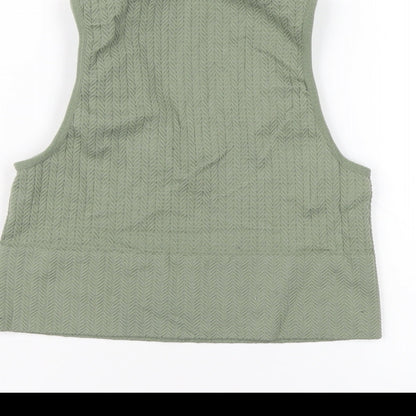 Womens UK Size M Stradivarius Green Basic Tank