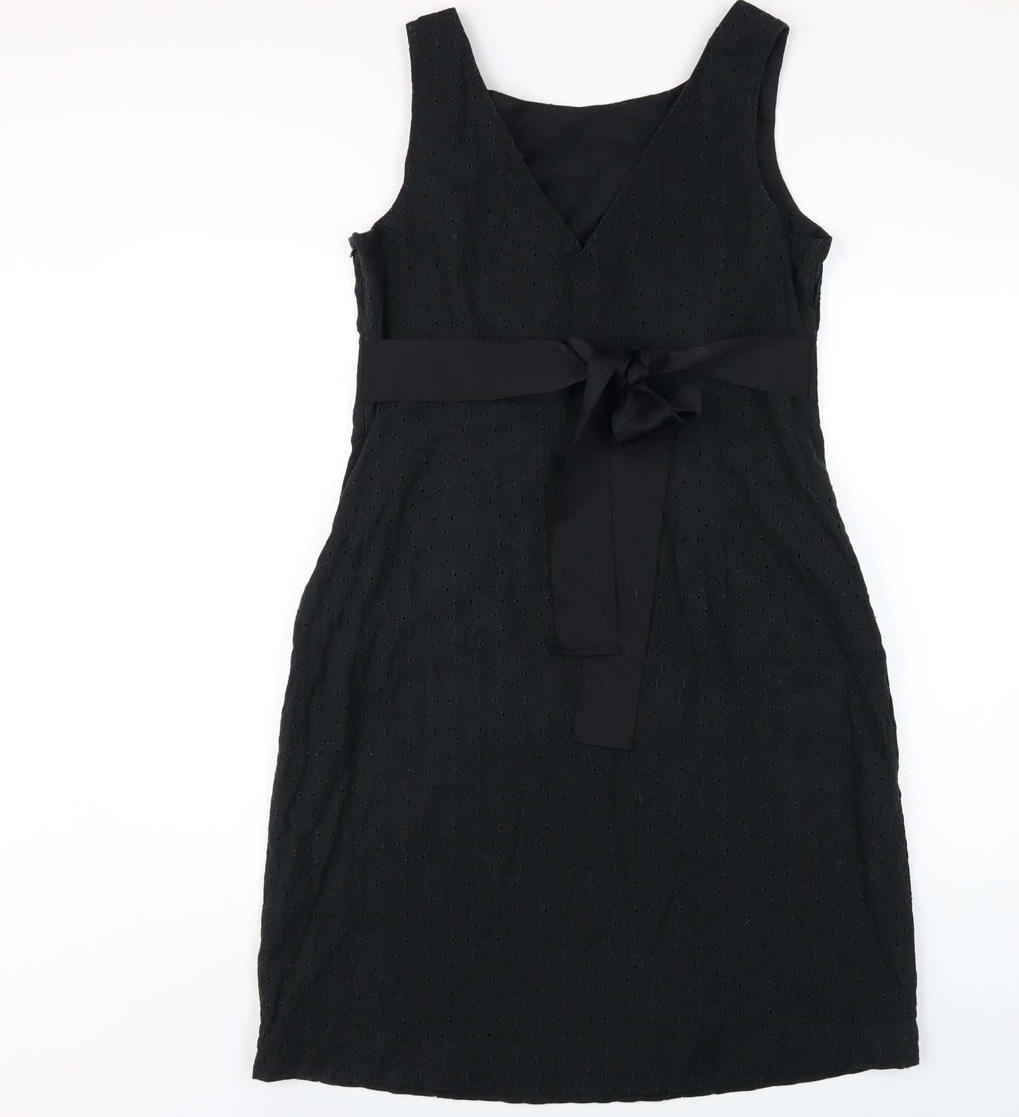 Monsoon Womens Black Cotton A-Line Size 16 Round Neck Zip