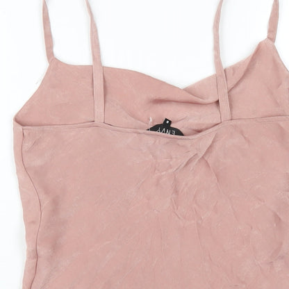 Envy Womens Pink Polyester Camisole T-Shirt Size 8 Cowl Neck