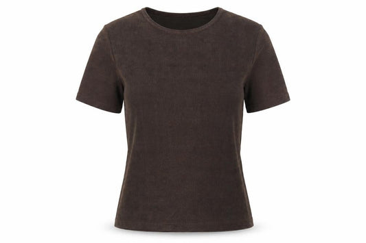 Womens UK Size 12 Berkertex Brown Basic T-Shirt