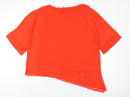 Womens UK Size L Roman Orange Basic T-Shirt
