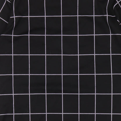 Dorothy Perkins Womens Black Check Polyester A-Line Size 12 Round Neck Pullover