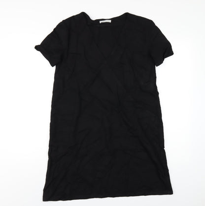 Zara Womens Black Viscose A-Line Size M Round Neck Pullover