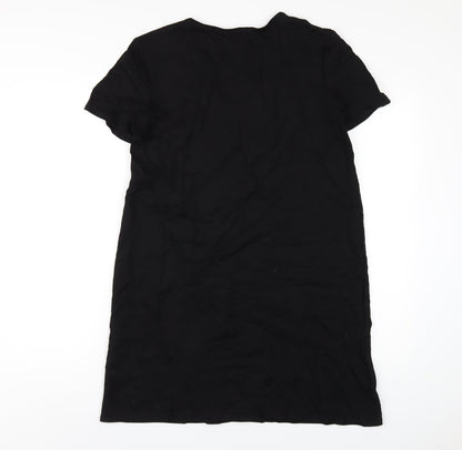 Zara Womens Black Viscose A-Line Size M Round Neck Pullover