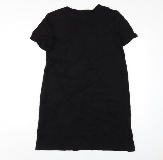 Zara Womens Black Viscose A-Line Size M Round Neck Pullover