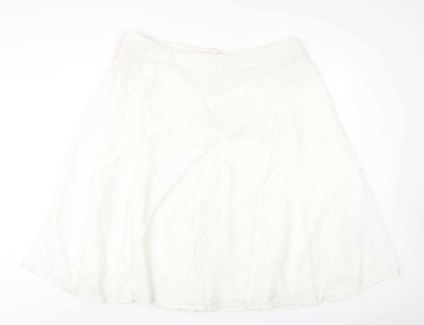 Classic Womens Ivory Viscose A-Line Skirt Size 22 Zip