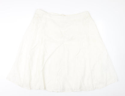 Classic Womens Ivory Viscose A-Line Skirt Size 22 Zip