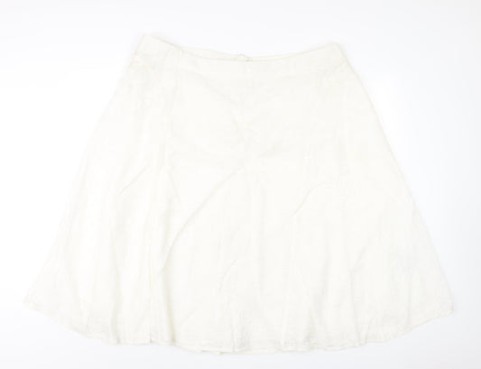 Classic Womens Ivory Viscose A-Line Skirt Size 22 Zip