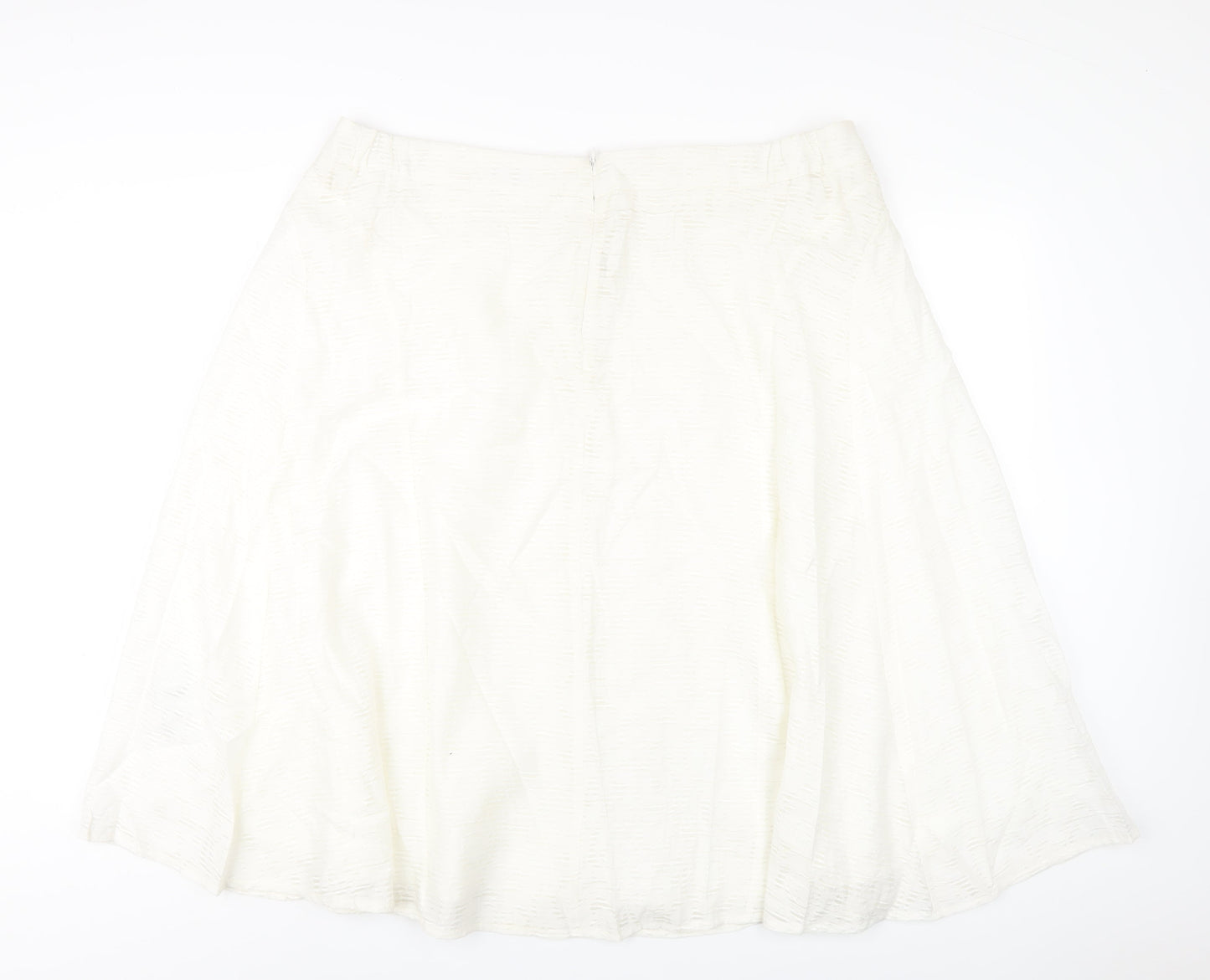 Classic Womens Ivory Viscose A-Line Skirt Size 22 Zip