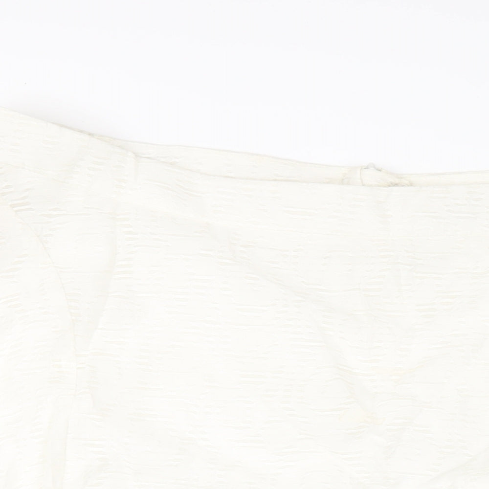 Classic Womens Ivory Viscose A-Line Skirt Size 22 Zip
