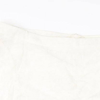 Classic Womens Ivory Viscose A-Line Skirt Size 22 Zip