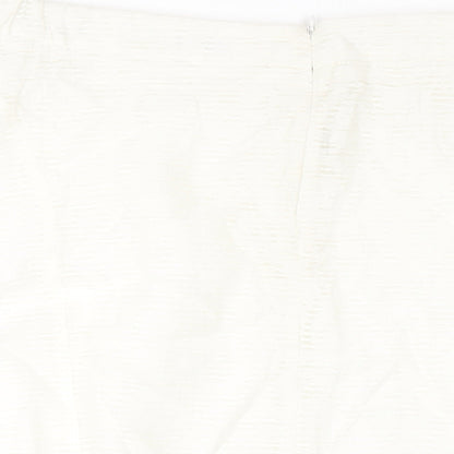 Classic Womens Ivory Viscose A-Line Skirt Size 22 Zip