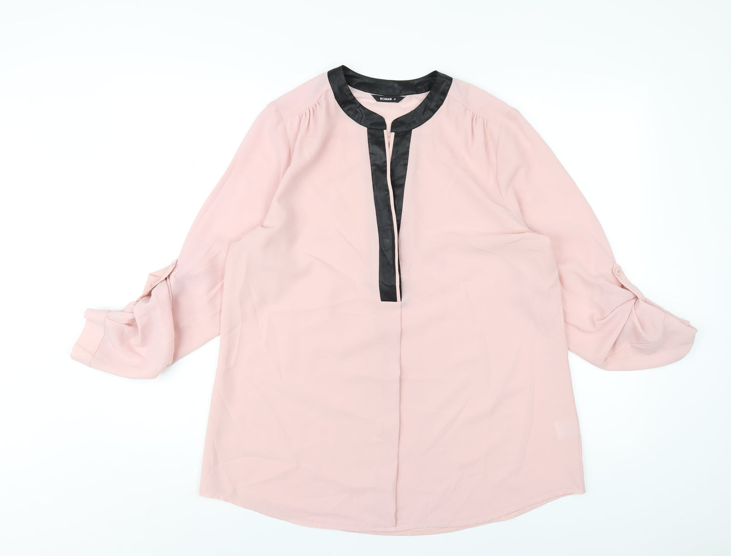 Womens UK Size 12 Roman Pink Basic Blouse