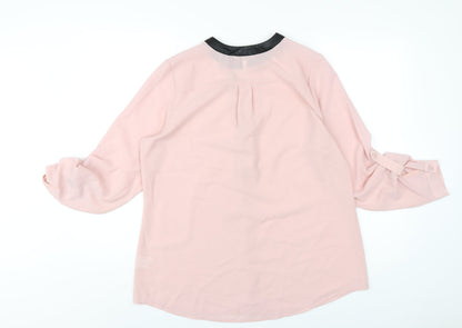 Womens UK Size 12 Roman Pink Basic Blouse